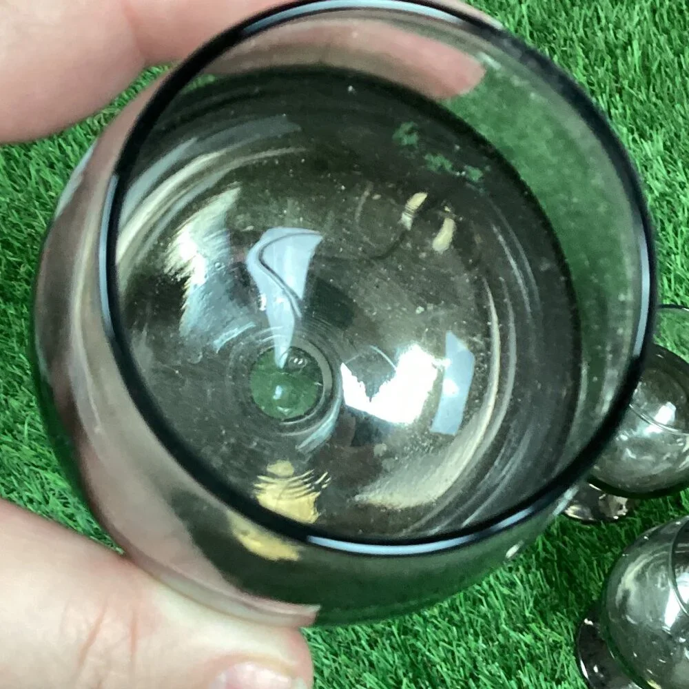 Vintage Glass Sniffer Set w/ Metallic Silver Overlay